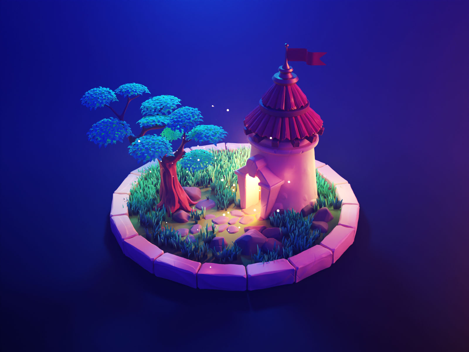 Blender2.9 Lowpoly 3D角色与插画